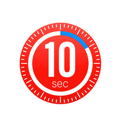 10 seconds, timer, stopwatch vector icon. 10 second stopwatch icon on white isolated background. Vector illustration