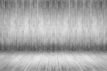 empty white wooden planks wall perspective floor room interior background