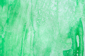 Abstract green watercolor background texture close up