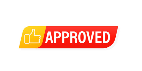 Approved. thumbs up modern web banner element. Vector illustration