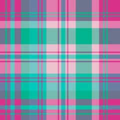 Seamless pattern in exciting pink and cold green colors for plaid, fabric, textile, clothes, tablecloth and other things. Vector image.