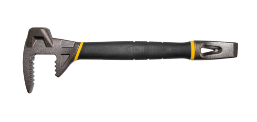 Demolition hammer, a one-piece forged construction, a multifunctional Prybar Tool. Professional instrument isolated png