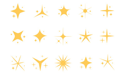 Sparkling stars icon set