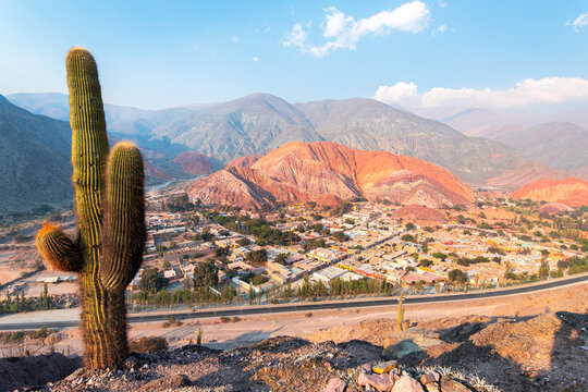 panoramic view of purmamarca native town in northern argentina