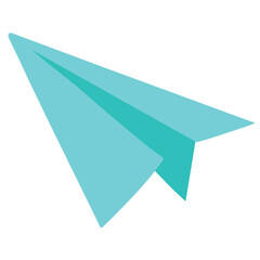 Origami paper plane, blue airplane