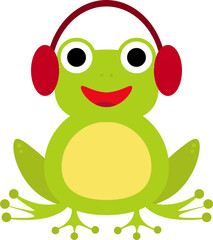 frog design illustration isolated on transparent background 