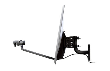 Satellite dish antenna isolated on white 3d render