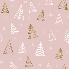 Abstract Christmas trees - seamless pattern. Vector illustration