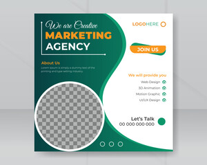 Creative business social media post banner template or web banner design,