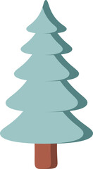 White Christmas tree flat icon Coniferous forest