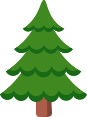 Evergreen Christmas tree flat icon Coniferous forest