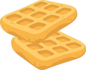 Belgian waffles flat icon Tasty dessert Bakery