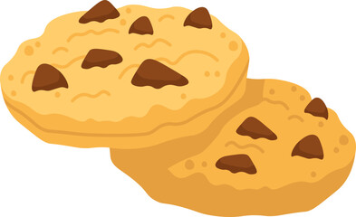 Chocolate cookies flat icon Tasty dessert Bakery