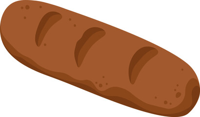 Fragrant black bread flat icon Bakery
