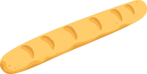 French baguette flat icon Tasty bread Bakery