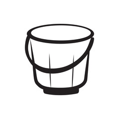 Bucket vector isolated on a white. Plastic bucket icon.