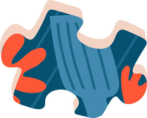 Obraz premium Puzzle element flat icon Board game for friends Entertainment