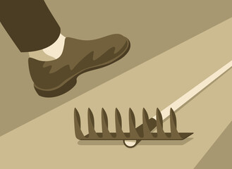 Stepping on the same rake metaphor