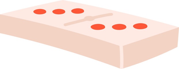 Dominoes wooden block flat icon Board games
