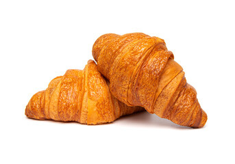 Croissant isolated on white background.