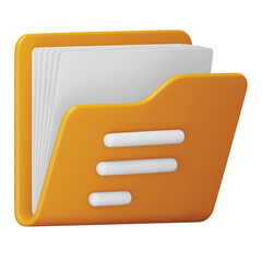 Documents folder 3d rendering isometric icon.