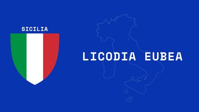 Licodia Eubea: Illustration mit dem Ortsnamen der italienischen Stadt Licodia Eubea in der Region Sicilia