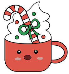 Christmas Coffee Mug PNG, Transparent Background