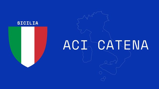Aci Catena: Illustration mit dem Ortsnamen der italienischen Stadt Aci Catena in der Region Sicilia