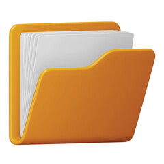 Folder 3d rendering isometric icon.