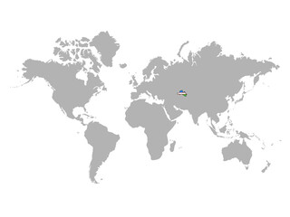Fototapeta na wymiar ウズベキスタンの地図