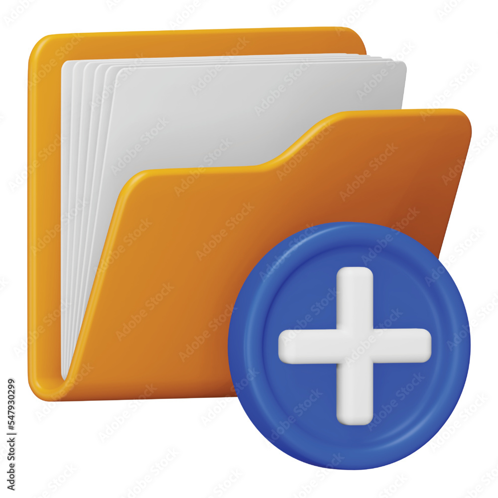 Poster new folder 3d rendering isometric icon.
