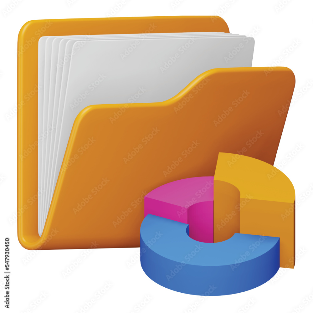 Poster report folder 3d rendering isometric icon.