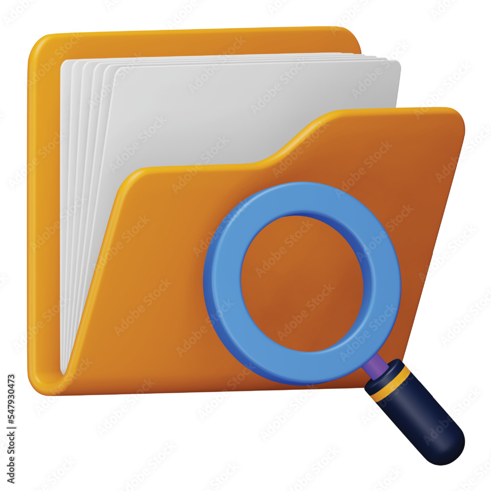 Poster search folder 3d rendering isometric icon.