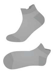 Grey  short sock. vector illustration