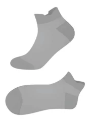Fotobehang Grey  short sock. vector illustration © marijaobradovic