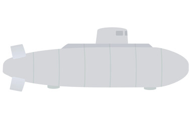 Grey classic submarine. vector illustration