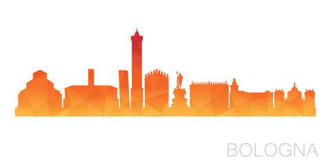 Bologna, Metropolitan City of Bologna, Italy Low Poly Skyline Clip Art City Design. Geometric Polygon Graphic Horizon Icon. Vector Illustration Symbol. © josepperianes