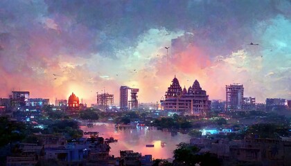 Ahmedabad city illustration