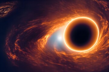 A giant black hole in space sucks in stars and matter. 