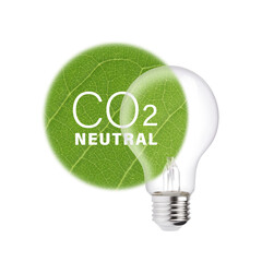 Neutral CO2 concept. Engagement, reduction and neutral carbon emissions. Icons. Eco-friendly...