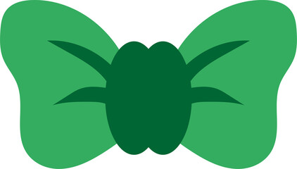 Green ribbon bow cute doodle cartoon decoration