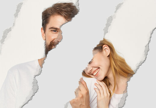 Torn Paper Pieces Photo Mockup
