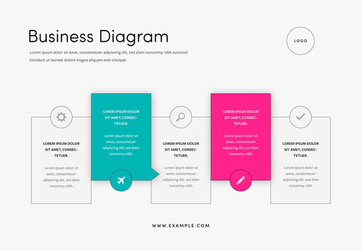 Business Diagram Infographic Layout With 5 Options and Icons