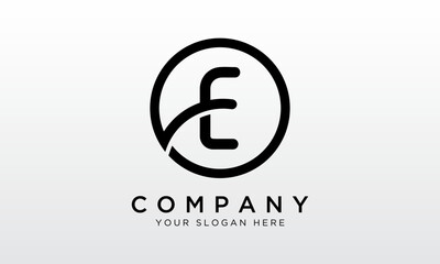 Initial Letter E Logo With Circle Shape. Modern Unique Creative E Logo Design Vector Template.
