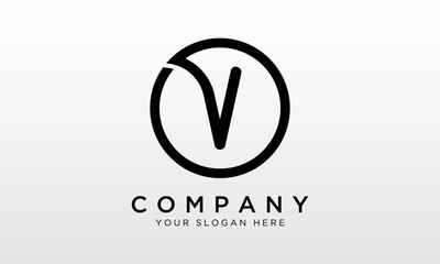 Obraz premium Initial Letter V Logo With Circle Shape. Modern Unique Creative V Logo Design Vector Template.