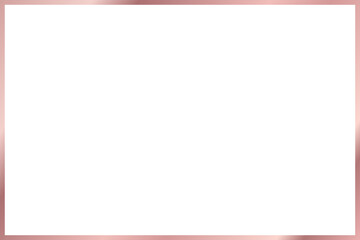 Rectangle rose gold framefor text  isolated on transparent background, luxury gold border design for invitation, postcard, 3:2 scale ratio, PNG, cut out