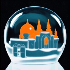 budapest glass snow globe, made by AI, artificial intelligence