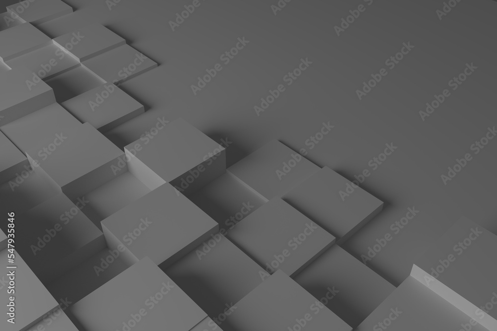 Aufkleber abstract grey business background with squares and cubes, neutral image with shadow for technology i