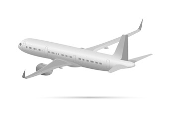 Realistic 3d airplane with wide wings