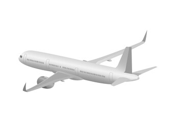 Realistic 3d airplane with wide wings